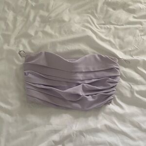 Zara Purple Cropped Tube Top